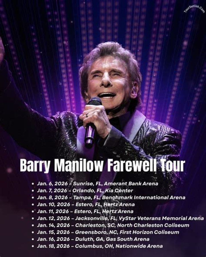 Barry Manilow Tours 'One Last Time'