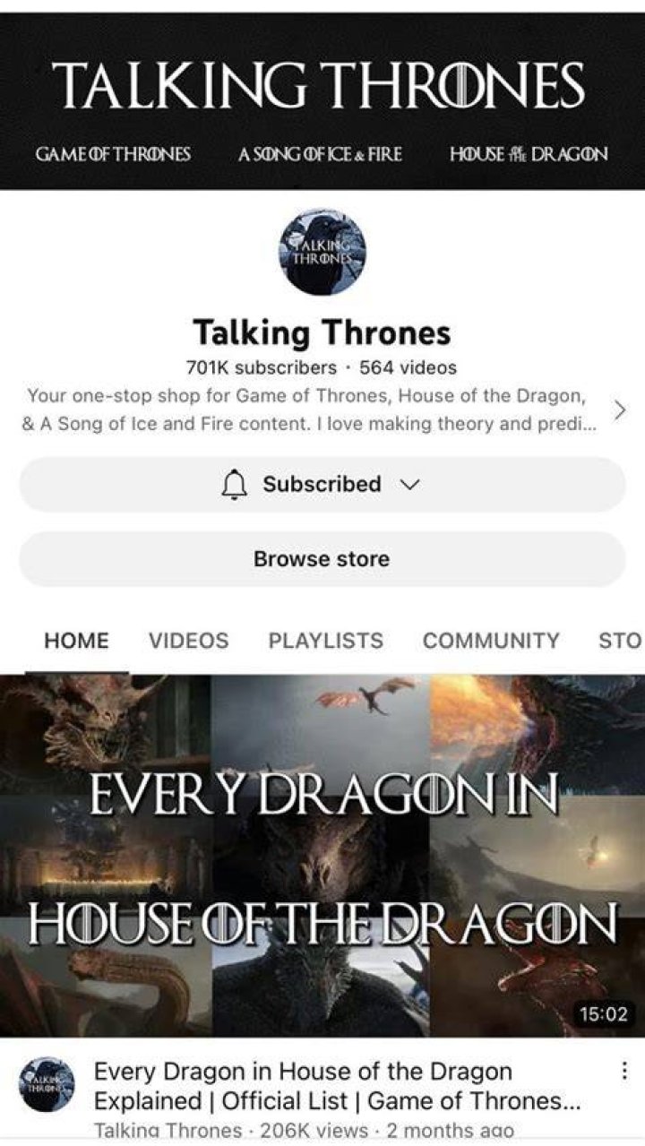 Talking Thrones Youtuber overview